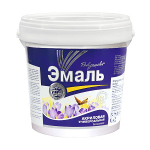 Эмаль акриловая универсальная БЕЛАЯ 0,9кг (Радуга) (8)
