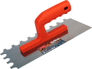 Гладилка DЕCOR, 280х130мм, Нерж. полукруглый зуб 15х20 мм; 0,7 мм (11шт/33шт) 661-333 Намерение