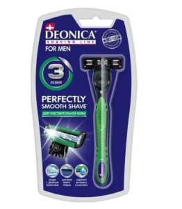Deonica 3 лезвия FOR MEN Бритва безопасная со сменной кассетой (12) 46 00104 03527 2* Арнест