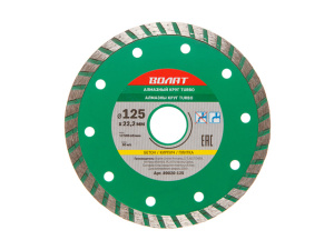 Алмазный круг 125х22 мм универс. Turbo ВОЛАТ 89020-125