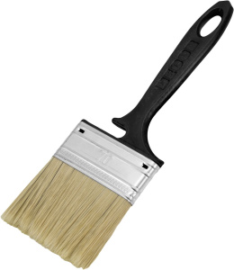 Кисть плоская Хит 75 мм, светлая смешанная щетина, пластиковая ручка (12шт/72уп) 713-070 Намерение