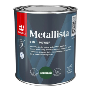Краска по ржавчине METALLISTA зеленая гл 0,8л (6шт) 700014083