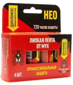 Дихлофос НЕО - липкая лента для мух (комплект 4 шт) 46 50056 49236 4 Арнест (40)