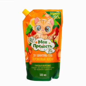 Шампунь-гель 2в1 для детей  «Моя Прелесть» «Мечтательный персик»/ «Персиковый нектар» 500 мл Дой-пак 46 60222 72068 9 Арнест (6)