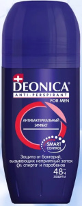 DEONICA FOR MEN Антиперспирант Антибактериальный эффект, 50 мл (ролик), шоубокс 46 00104 03544 9 S Арнест (6)