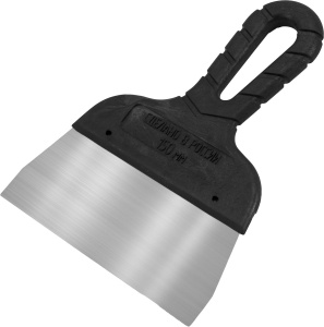 Шпатель с черной ручкой нерж.сталь 150 мм, зуб 4*4 мм (20шт/уп) 311-3150 Намерение