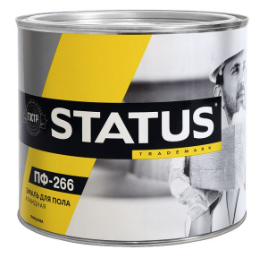 Эмаль ПФ-266 для пола STATUS желто-коричневая 1,8кг (Радуга) (6)
