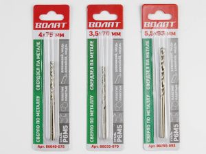 Сверло по металлу ц/х 4.5х47х80 мм HSS ВОЛАТ 86045-080