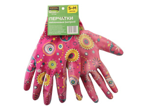 Перчатки нейлон, нитриловое покрытие, розовые STARTUL GARDEN, ST7182