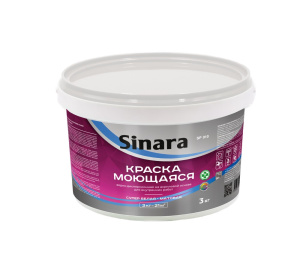 Sinara Краска водно-дисперсионная на акриловой основе для внутренних работ. Моющаяся, супер белая, матовая, 3кг SP 010 Спектр Плюс