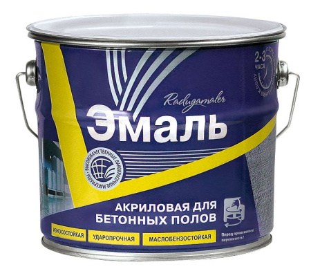 Эмаль акриловая для бетонных полов серая 6кг (Радуга) (4)