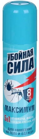 Убойная сила Maximum от комаров, клещей, мошки в аэроз упаковке 150 см3 NEW 46 00104 03110 6	 Арнест (24)