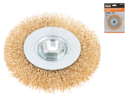 Щетка дисковая гофр.100мм/M14 GEPARD (GP0892-100) 