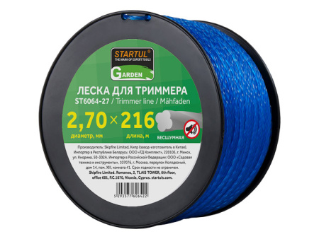 Леска ф 2.7 мм х 216 м бесшумная STARTUL GARDEN ST6064-27